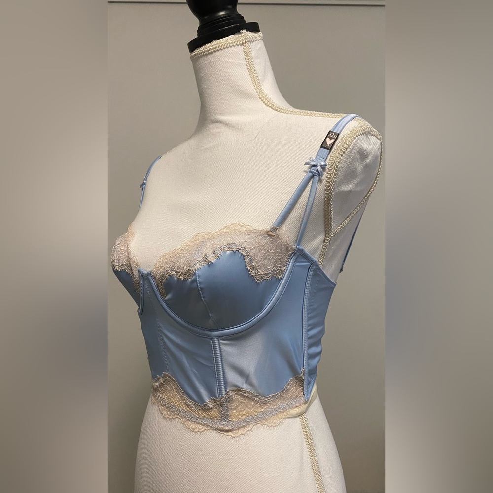 Victoria’s Secret Dream Angels Unlined Balconette Satin Lace Corset Bra Top